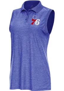 Antigua Philadelphia 76ers Womens Blue Recap Polo Shirt