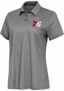 Antigua Philadelphia 76ers Womens White Rings Short Sleeve Polo Shirt