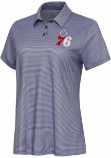 Antigua Philadelphia 76ers Womens White Rings Short Sleeve Polo Shirt