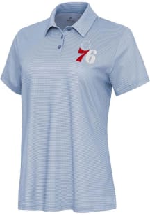 Antigua Philadelphia 76ers Womens White Rings Short Sleeve Polo Shirt