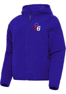 Antigua Philadelphia 76ers Womens Blue Universe Filled Jacket