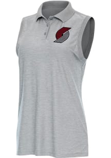 Antigua Portland Trail Blazers Womens Grey Recap Polo Shirt