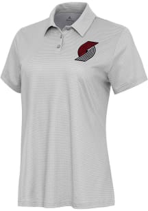 Antigua Portland Trail Blazers Womens White Rings Short Sleeve Polo Shirt