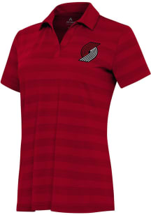 Antigua Portland Trail Blazers Womens Red Tunnel Short Sleeve Polo Shirt