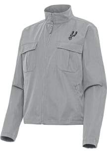 Antigua San Antonio Spurs Womens Grey Even Par Light Weight Jacket