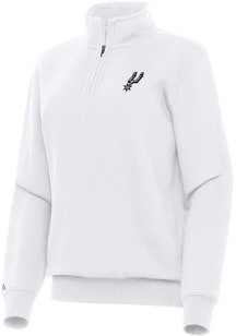 Antigua San Antonio Spurs Womens White Victory Qtr Zip