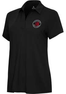 Antigua Toronto Raptors Womens Black Era Short Sleeve Polo Shirt