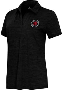 Antigua Toronto Raptors Womens Black Layout Short Sleeve Polo Shirt