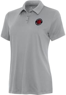 Antigua Toronto Raptors Womens Grey Reprocess Recycled Short Sleeve Polo Shirt