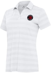 Antigua Toronto Raptors Womens White Tunnel Short Sleeve Polo Shirt