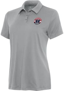 Antigua Washington Wizards Womens Grey Reprocess Recycled Short Sleeve Polo Shirt