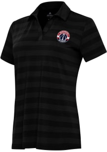 Antigua Washington Wizards Womens Black Tunnel Short Sleeve Polo Shirt