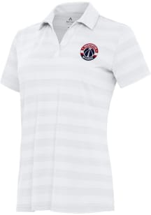 Antigua Washington Wizards Womens White Tunnel Short Sleeve Polo Shirt