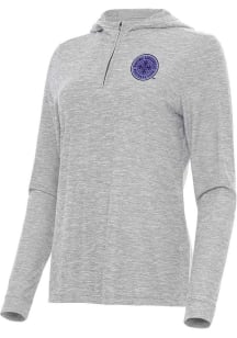 Antigua Racing Louisville Womens Grey Daybreak Qtr Zip