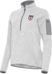 Antigua Chicago Stars FC Womens Grey Fortune Qtr Zip