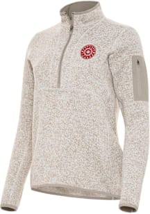 Antigua Portland Thorns FC Womens Oatmeal Fortune Qtr Zip