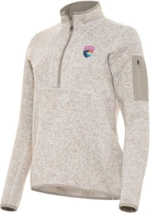 Antigua San Diego Wave FC Womens Oatmeal Fortune Qtr Zip
