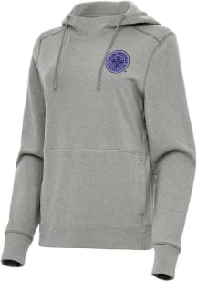 Antigua Racing Louisville Womens Grey Justice Hooded Sweatshirt