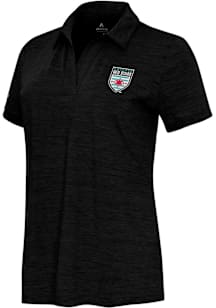 Antigua Chicago Stars FC Womens Black Layout Short Sleeve Polo Shirt