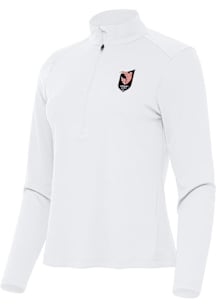 Antigua Angel City FC Womens White Tribute Qtr Zip Pullover