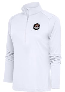 Antigua Houston Dash Womens White Tribute Qtr Zip Pullover