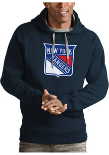 Antigua New York Rangers Mens Navy Blue Victory Logo Long Sleeve Hoodie