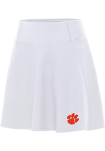 Antigua Clemson Tigers Womens White Chip Skort Skirt