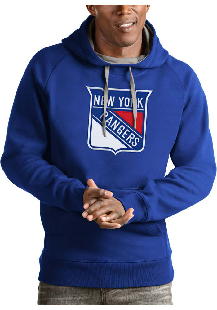 Antigua New York Rangers Mens Blue Victory Long Sleeve Hoodie