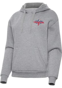 Antigua Philadelphia Phillies Womens Grey 2024 NL East Division Champs Victory Hooded Sweatshirt