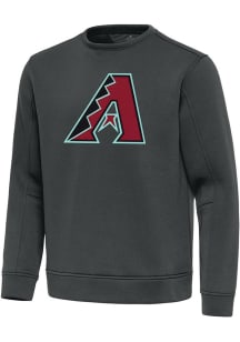 Antigua Arizona Diamondbacks Mens Grey Full Front Relevant Long Sleeve Crew Sweatshirt