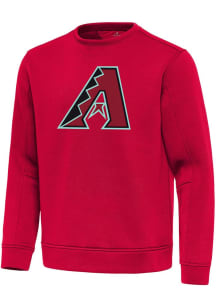 Antigua Arizona Diamondbacks Mens Red Full Front Relevant Long Sleeve Crew Sweatshirt