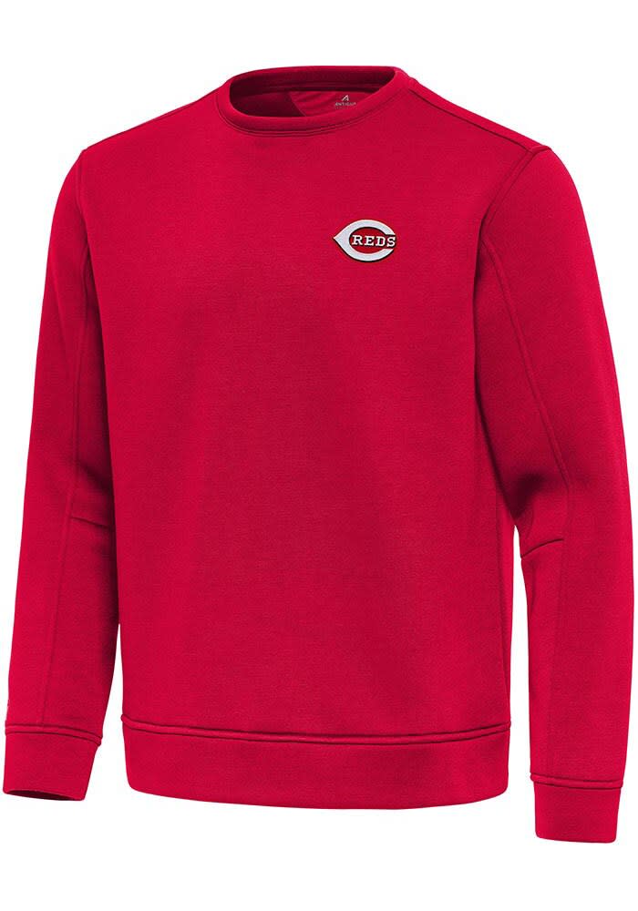 Antigua Cincinnati Reds Mens Relevant Long Sleeve Crew Sweatshirt