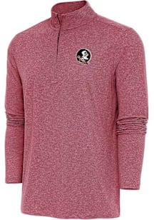 Antigua Florida State Seminoles Mens Red Hunk Long Sleeve Qtr Zip Pullover