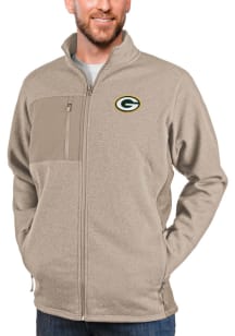 Antigua Green Bay Packers Mens Oatmeal Course Medium Weight Jacket