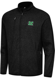 Antigua Marshall Thundering Herd Mens Black Hold Up Light Weight Jacket