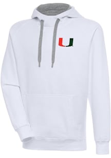 Antigua Miami Hurricanes Mens White Victory Long Sleeve Hoodie