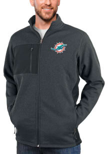 Antigua Miami Dolphins Mens Charcoal Course Medium Weight Jacket