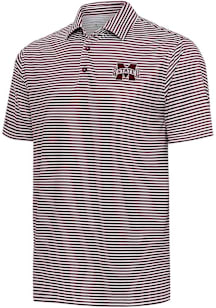 Antigua Mississippi State Bulldogs Mens Maroon Skills Short Sleeve Polo