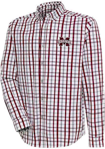Antigua Mississippi State Bulldogs Mens Maroon Tending Long Sleeve Dress Shirt