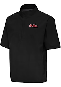 Antigua Ole Miss Rebels Mens Black Brisk Short Sleeve Jacket