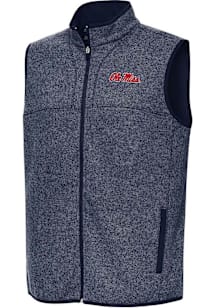 Antigua Ole Miss Rebels Mens Navy Blue Fortune Sleeveless Jacket