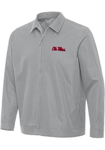Antigua Ole Miss Rebels Mens Grey Pivot Light Weight Jacket