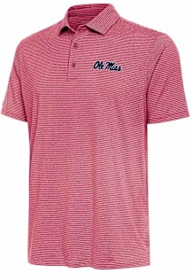 Antigua Ole Miss Rebels Mens Red Scheme Short Sleeve Polo