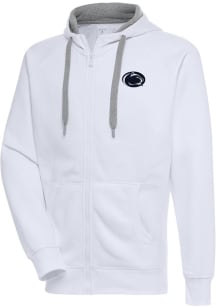 Mens Penn State Nittany Lions White Antigua Victory Long Sleeve Full Zip Jacket