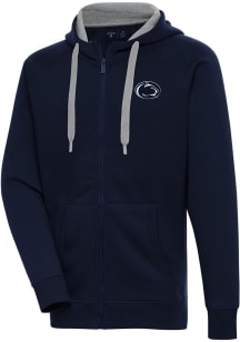 Mens Penn State Nittany Lions Navy Blue Antigua Victory Long Sleeve Full Zip Jacket