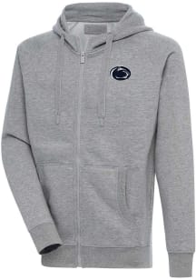 Mens Penn State Nittany Lions Grey Antigua Victory Long Sleeve Full Zip Jacket