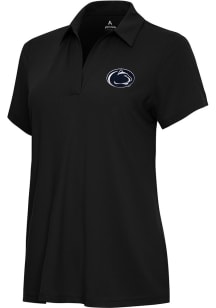 Womens Penn State Nittany Lions Black Antigua Era Short Sleeve Polo Shirt