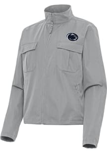 Womens Penn State Nittany Lions Grey Antigua Even Par Light Weight Jacket