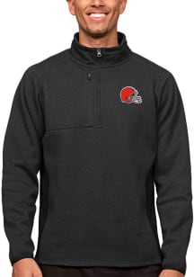 Antigua Cleveland Browns Mens Black Course Long Sleeve 1/4 Zip Pullover