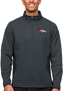 Antigua Denver Broncos Mens Charcoal Course Long Sleeve 1/4 Zip Pullover